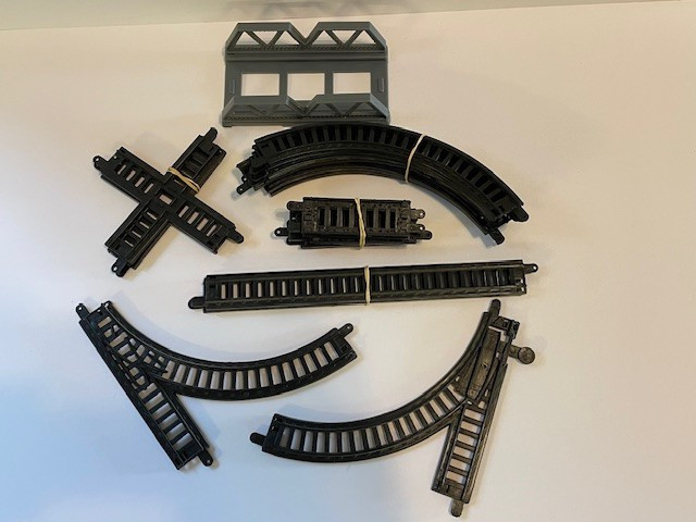 Plastic Tiny Train Track & Bridge- 19 Pieces