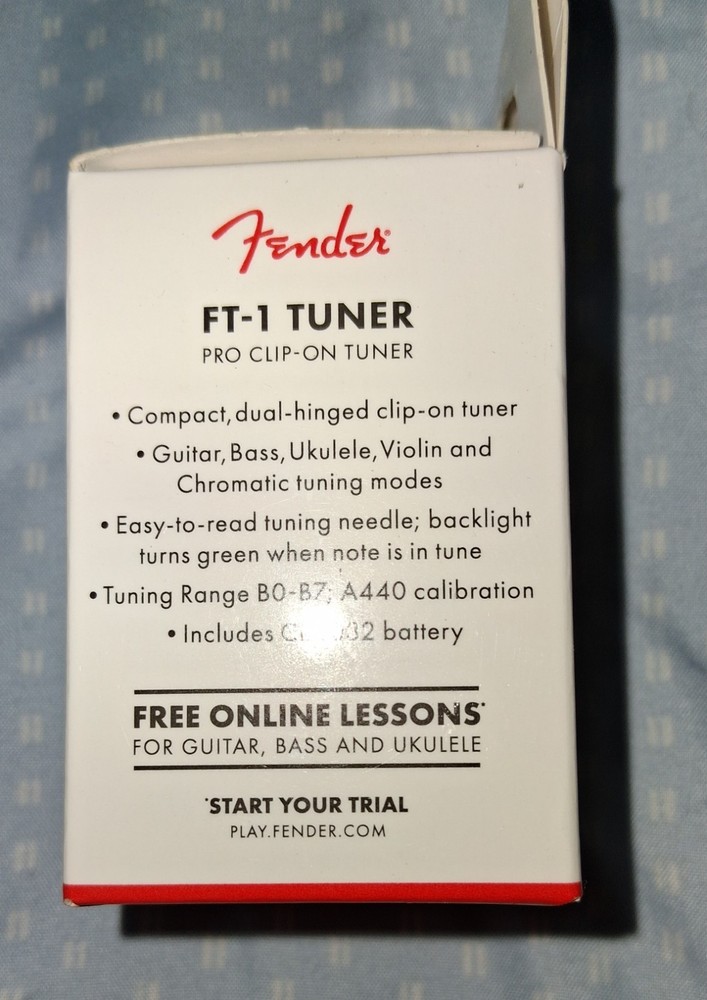 Fender FT-1 Professional Clip on Tuner - Black