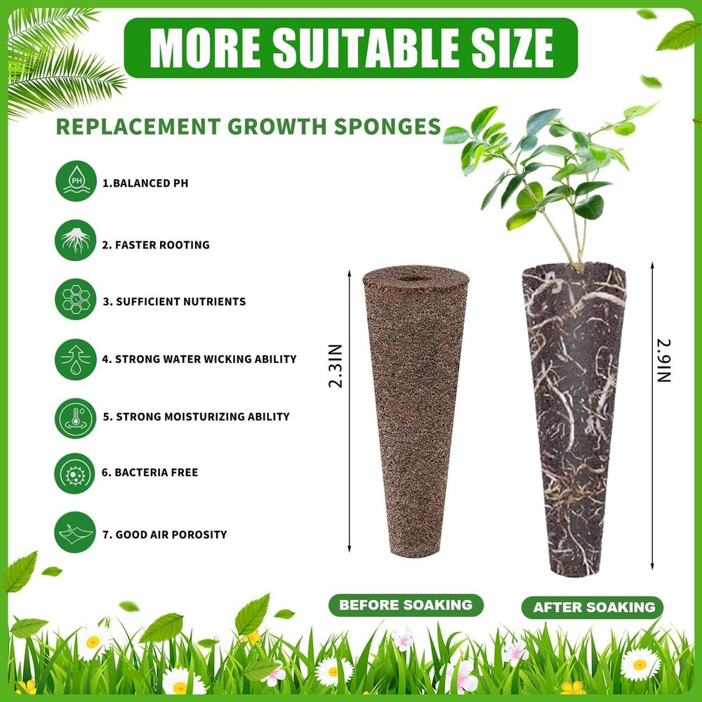 Hydroponic Seed Growth Sponges - 50pcs for Effective Gardening