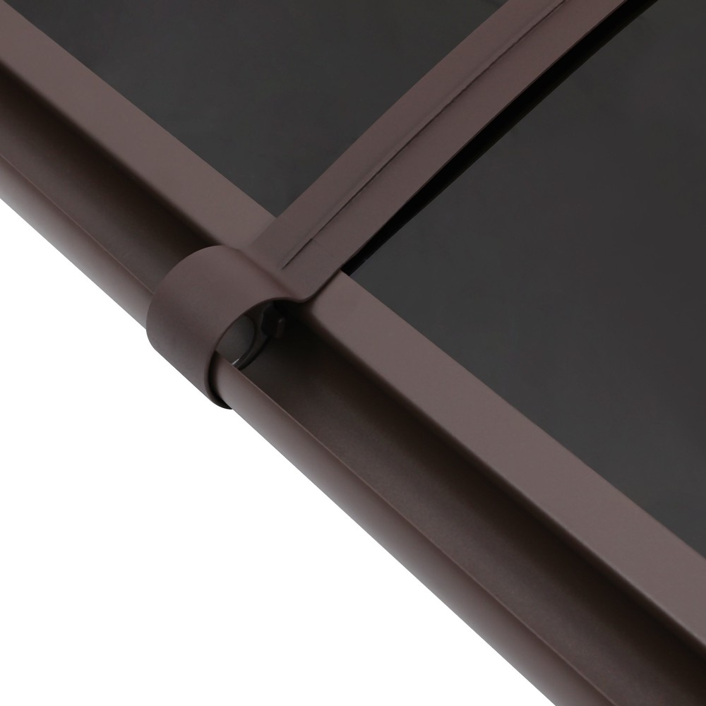Modern Coffee Color Front Door Awning Canopy with Efficient Drainage