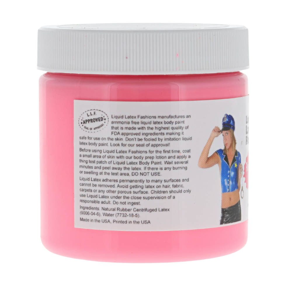 Fluorescent Pink 4 Fl Oz Liquid Latex Body Paint, GLOWS UNDER BLACKLIGHT!