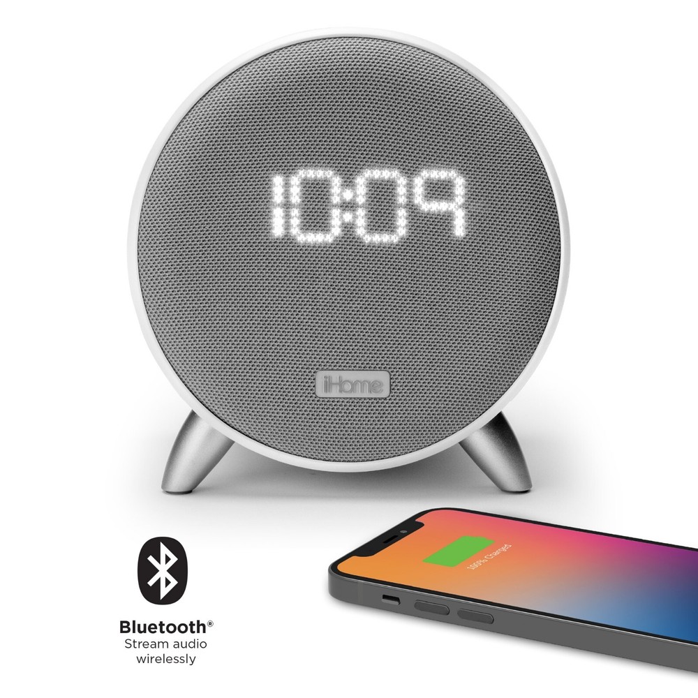 iHome Bluetooth Alarm Clock with USB Charger