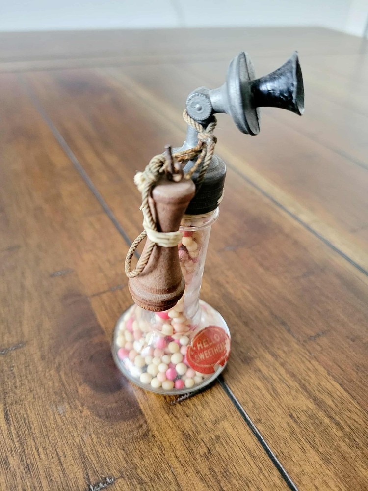 Vintage Candlestick Telephone Glass Candy Container