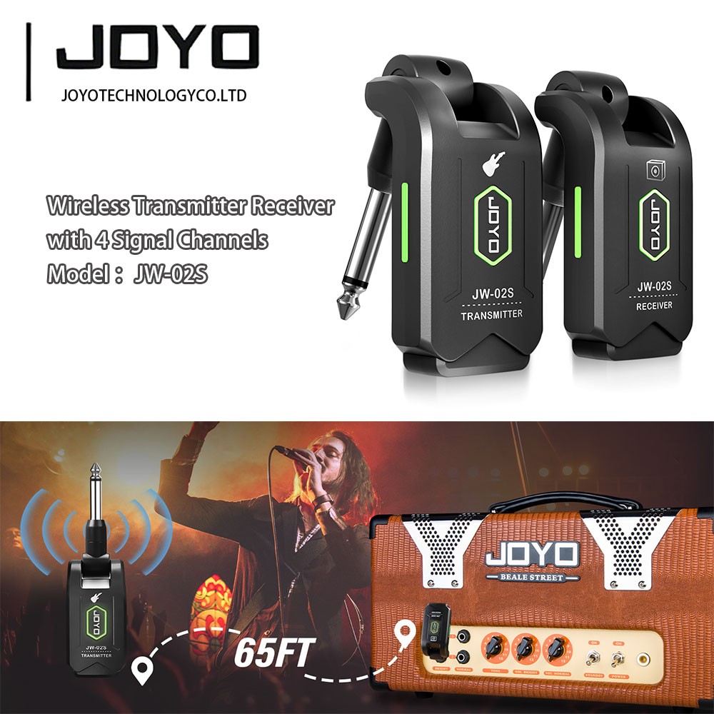 JOYO 5.8GHz Wireless Guitar System Transmitter Receiver Rechargeable 4 Channels