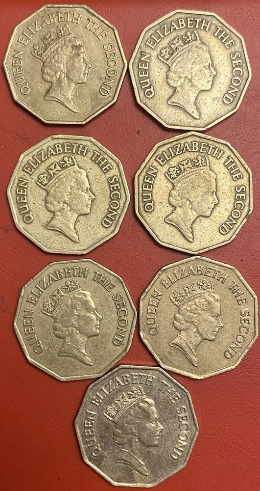 Belize 🇧🇿 7x $1 1 Dollar coins 1990-2015 All Different Dates
