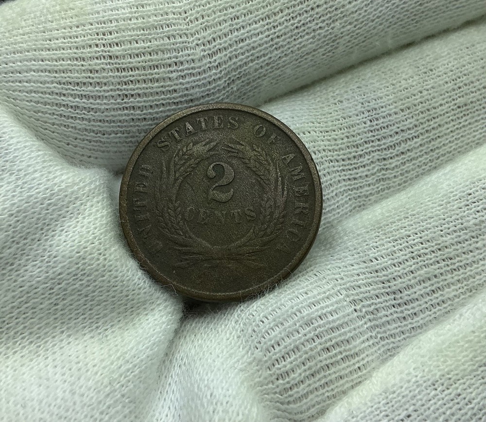 1864 Two Cent Piece Vf Details K328