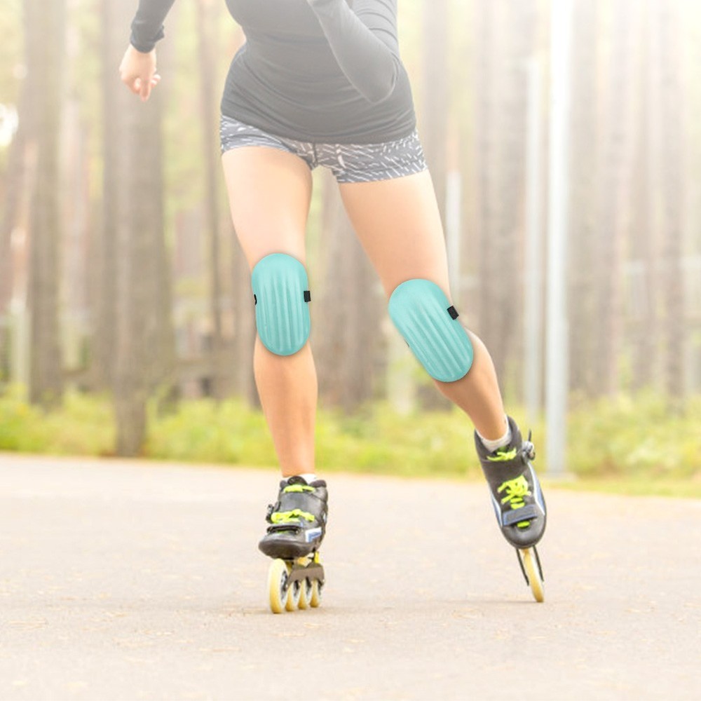 2pcs EVA Foam Knee Pads Adjustable Hook Strap For Yoga Skating