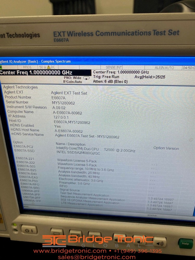Agilent E6607A EXT Wireless Communication Test Set - 50/60/400Hz