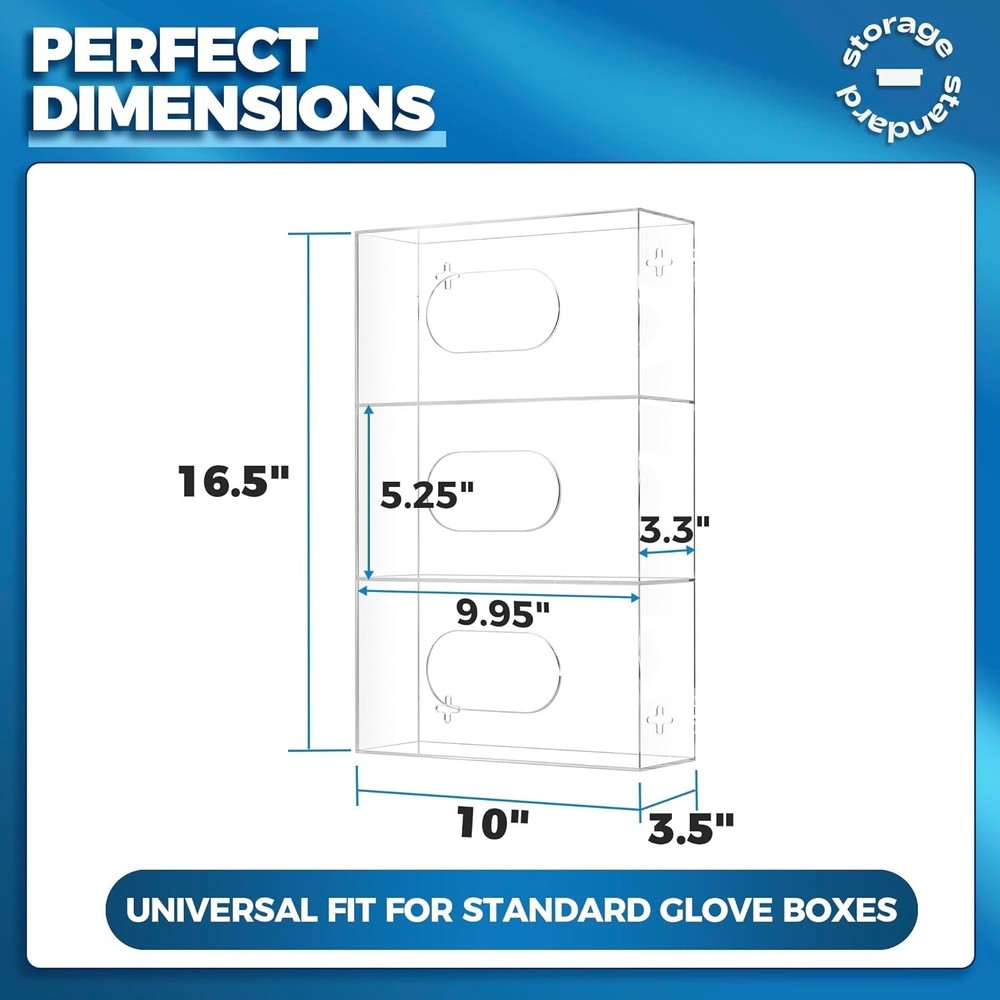 Multipurpose Triple Glove Station - Organized & Efficient Glove Storage Solution