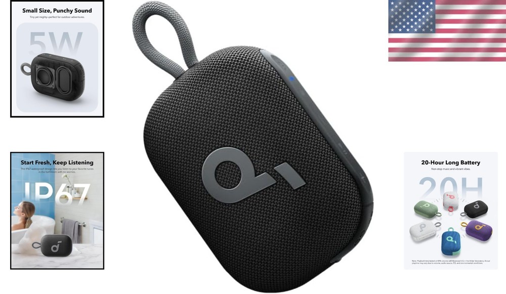 Lightweight Bluetooth Shower Speaker with Bass Boost - 20H Playtime & Floatable