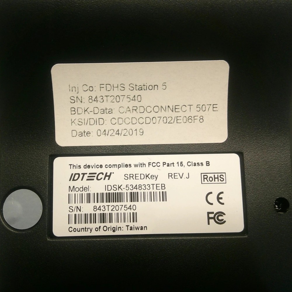 ID Tech, SREDKey, Key Pad & Magnetic Stripe Reader - Black, IDSK-534833TEB