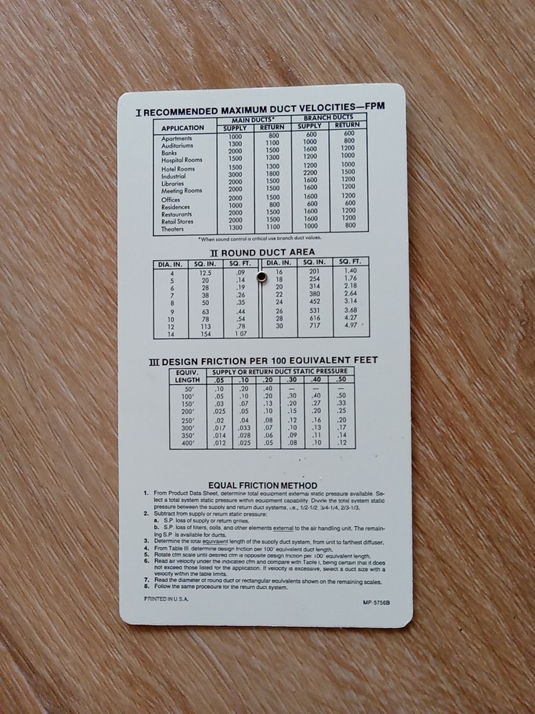 Vintage Bryant Duct Designer Slide Rule