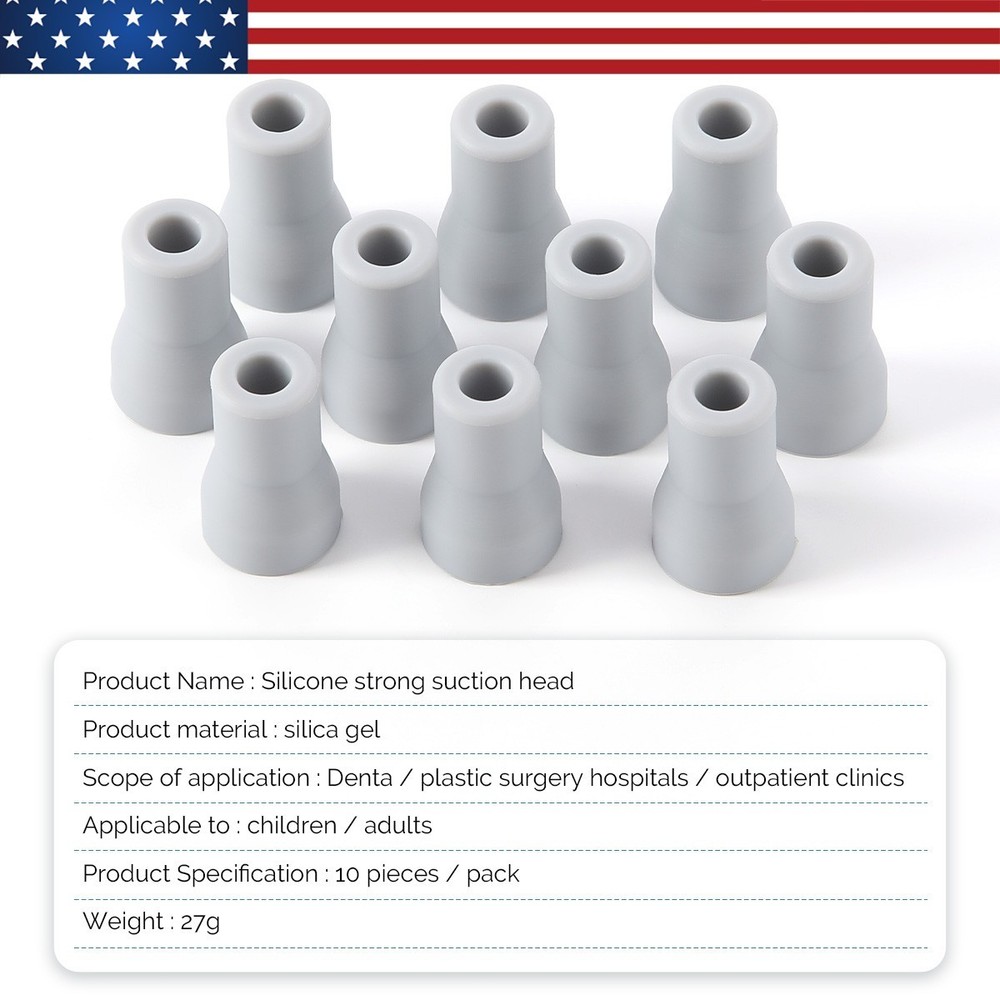 10pcs Dental Saliva Ejector Strong Suction Rubber Snap Tip Adapter Replacement