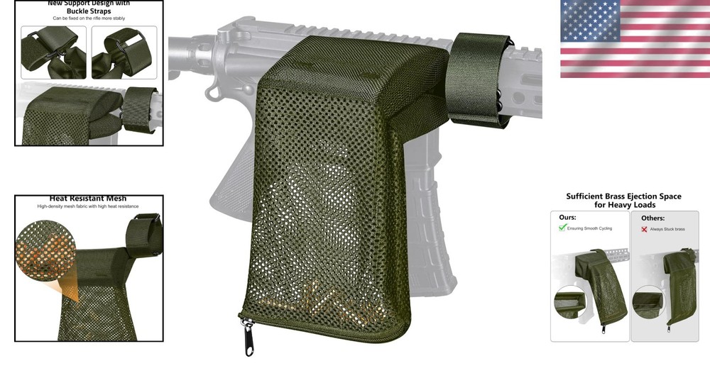 Green Brass Collector - Durable Mesh with Easy Installation and Quick Release