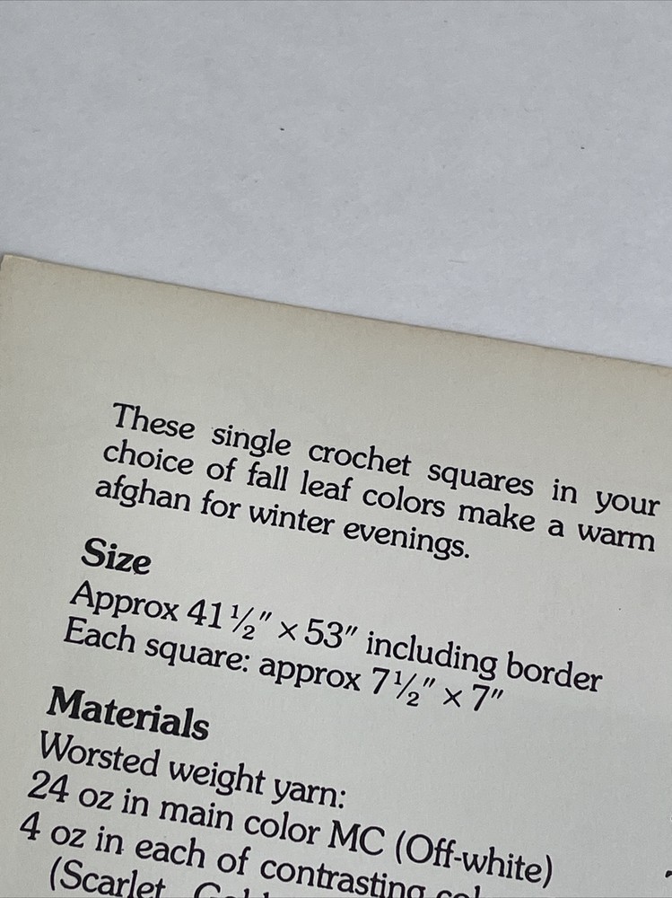 Marshall Cavendish Maple Leaf Afghan Crochet Pattern