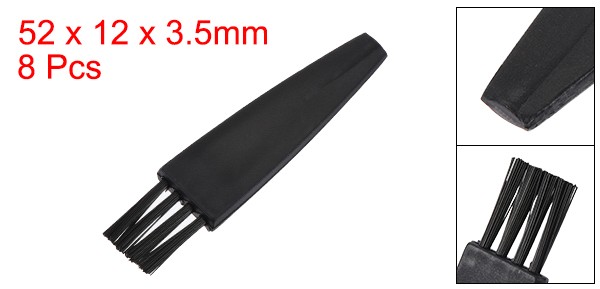 8 Pack Shaver Cleaning Brush Tools Black With 2 Inch Plastic Handle