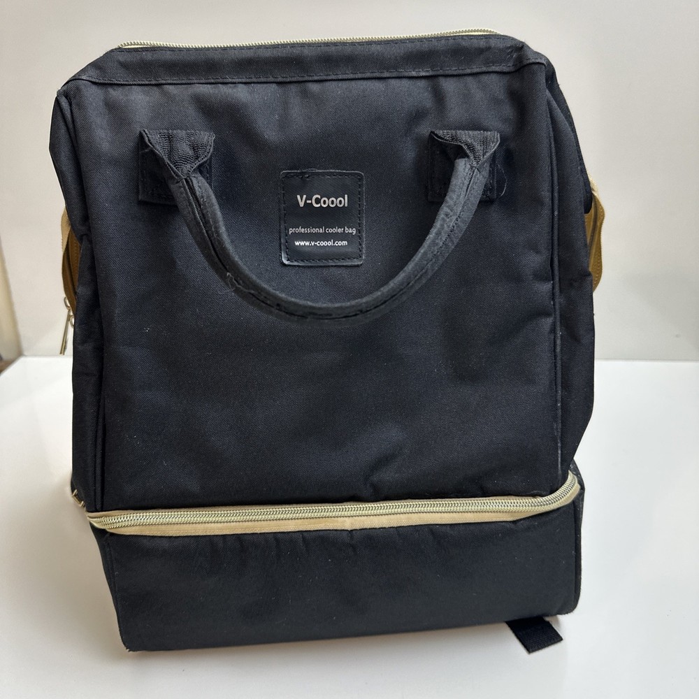 Breast Pump Backpack with cooler, USB Charging Port Black