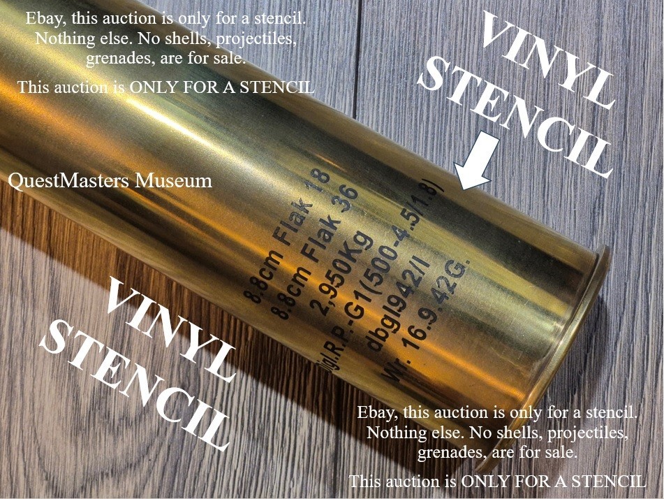 German WWII 8,8cm 88mm Flak 18 Shell Casing Sprg., Stencil 157