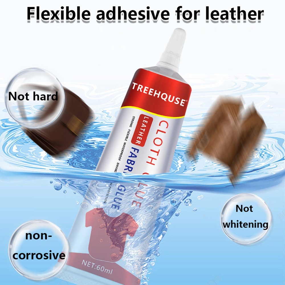 60ml Clear Leather Adhesive Car Seat Glue for Sofas, Purses, Leather Bonding