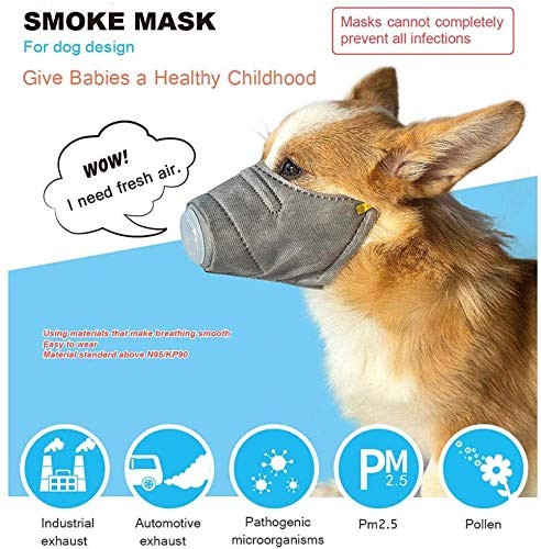 Adjustable Dog Respirator Muzzle, 3 PCS Breathable Dog Protective Muzzle for ...