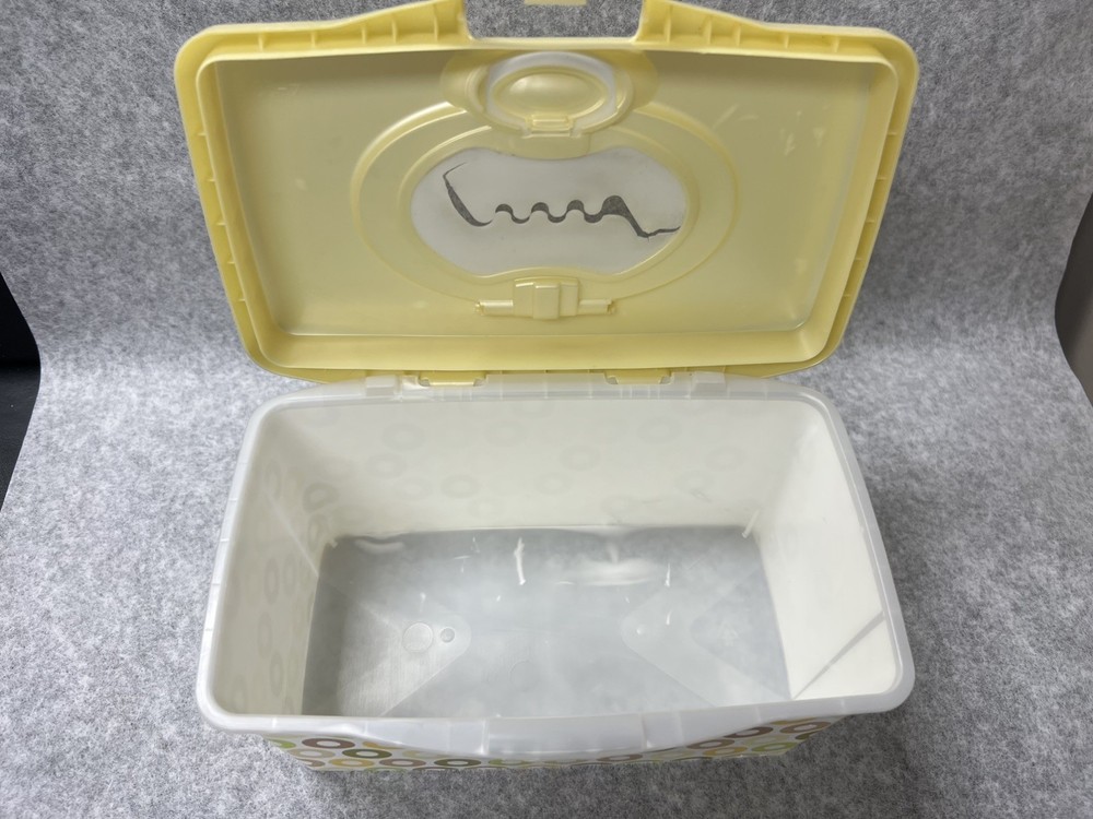Polka Dots Circles Yellow Huggies Empty Used Diaper Wipe Refillable Container