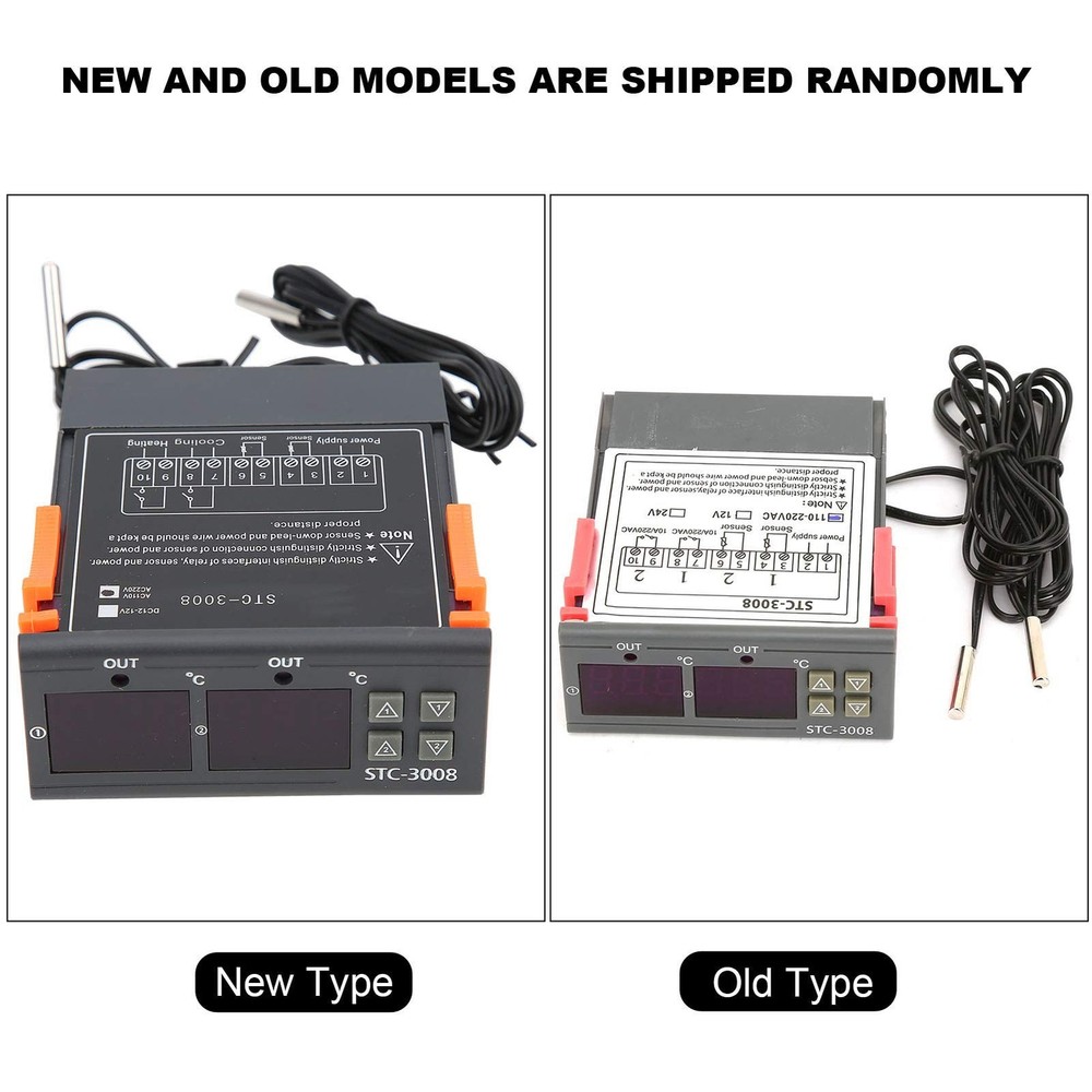 Temperature Thermostat Controller, -3008 Digital Display Probe Sensor for Far...