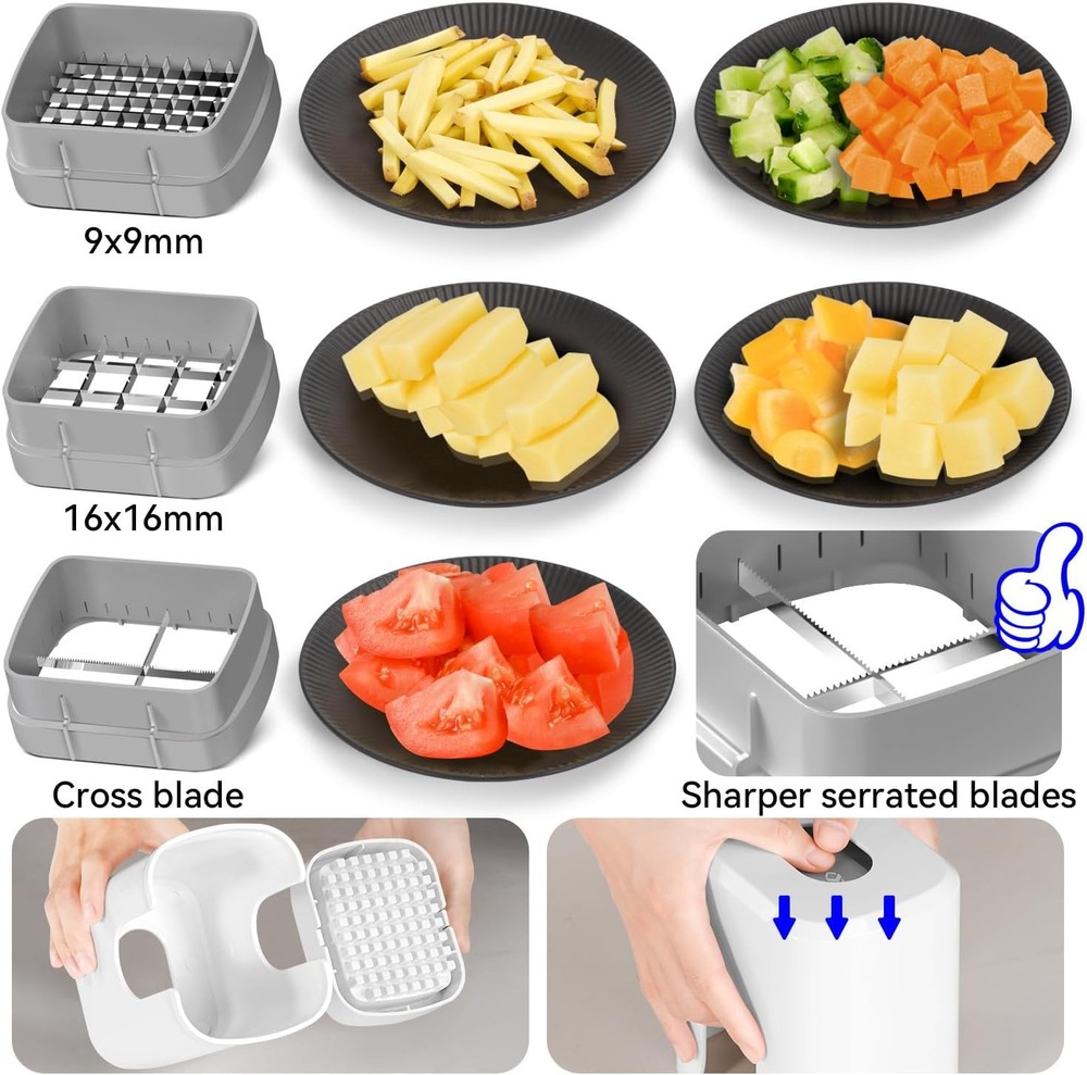 Multifunctional Vegetable Chopper White - 3 Cube,