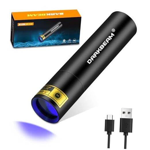 UV Flashlight 365nm Mini Black Light - Rechargeable USB Strong Single