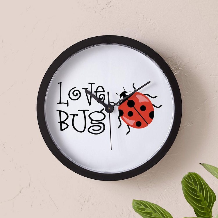 CafePress Love Bug 10" Wall Clock (1267222870)