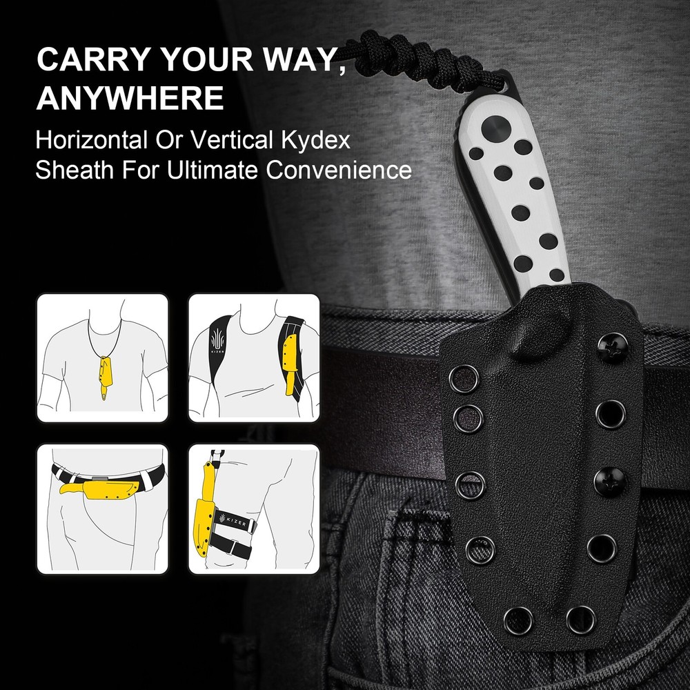 Kizer Buddy Fixed Knife EDC Compact Nitro-V Blade G10 Handle Drop point 1081A3