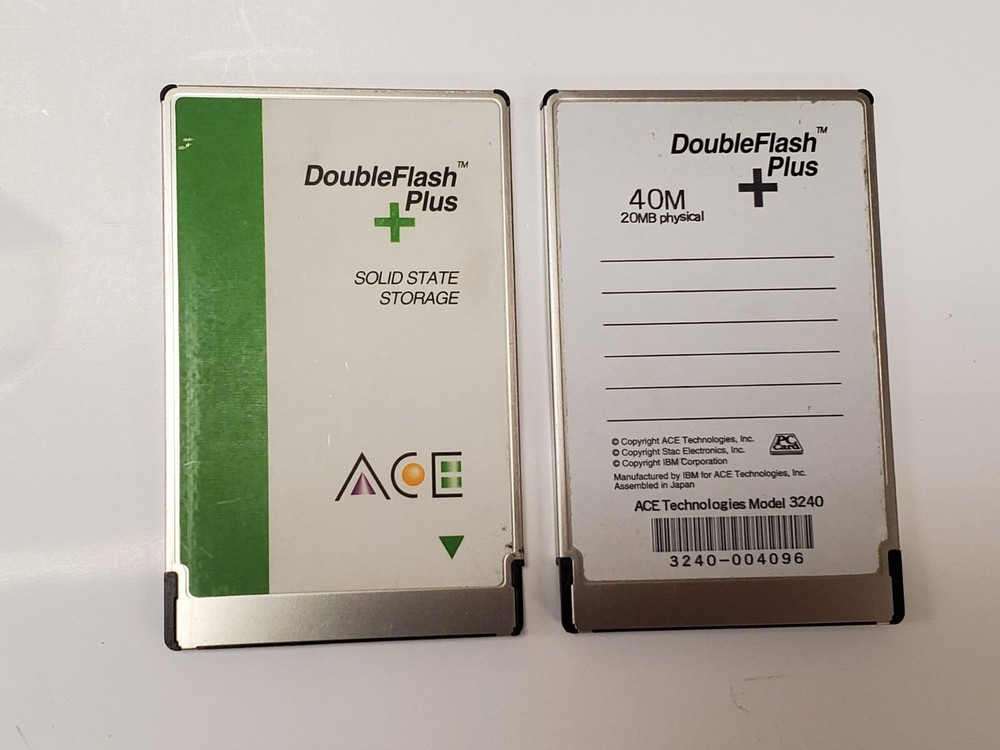 Ace Technologies 40MB Double Flash Plus Solid State Storage PCMCIA Card 3240