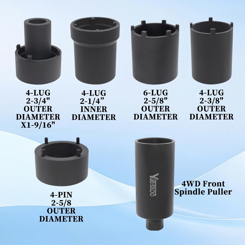 Yuesstloo Spindle Nut Socket Tool Kit, 6 Pcs Axle Hug Lock 6Pcs, Blue