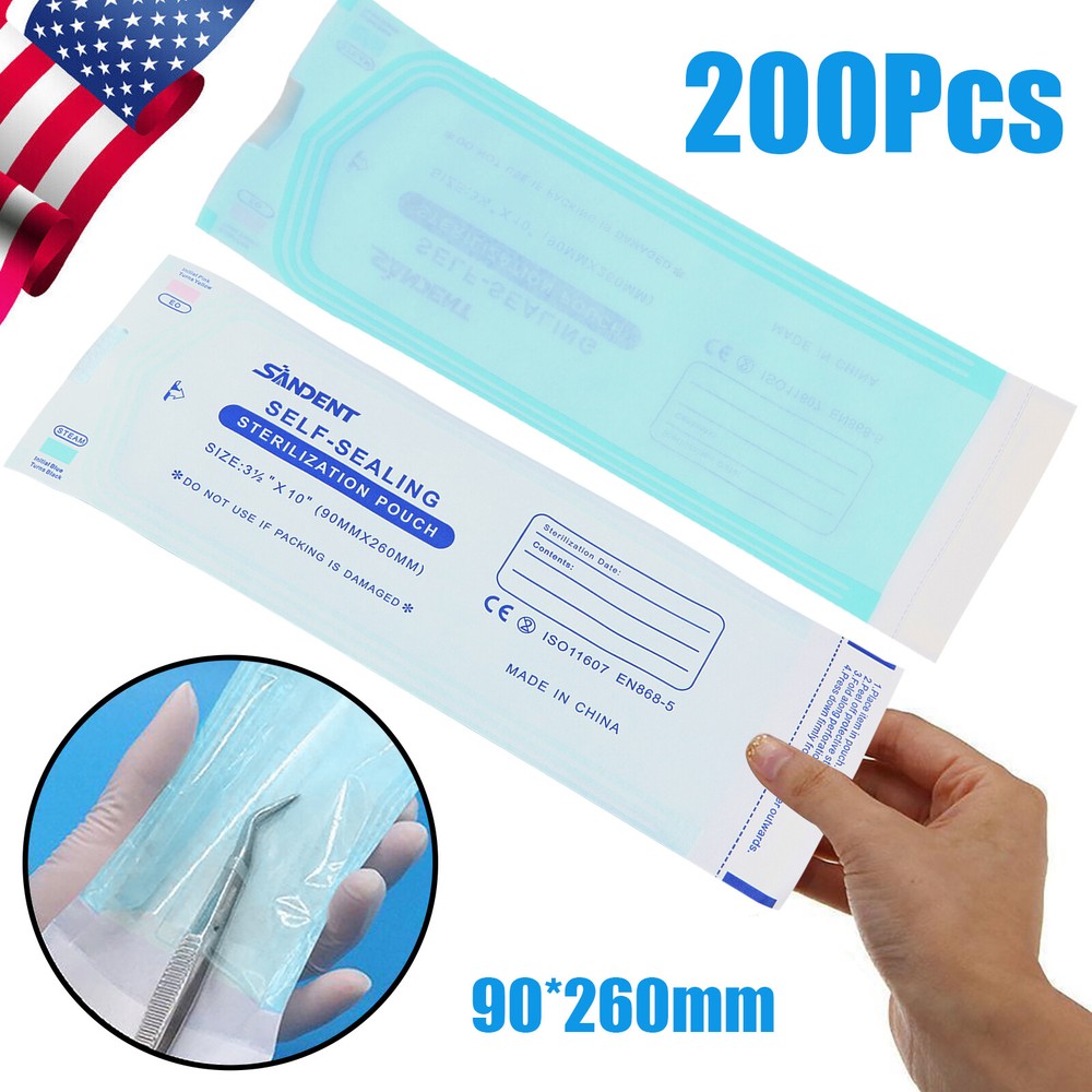 3 1/2" x 10" Self-Sealing Sterilization Pouch 200/Box