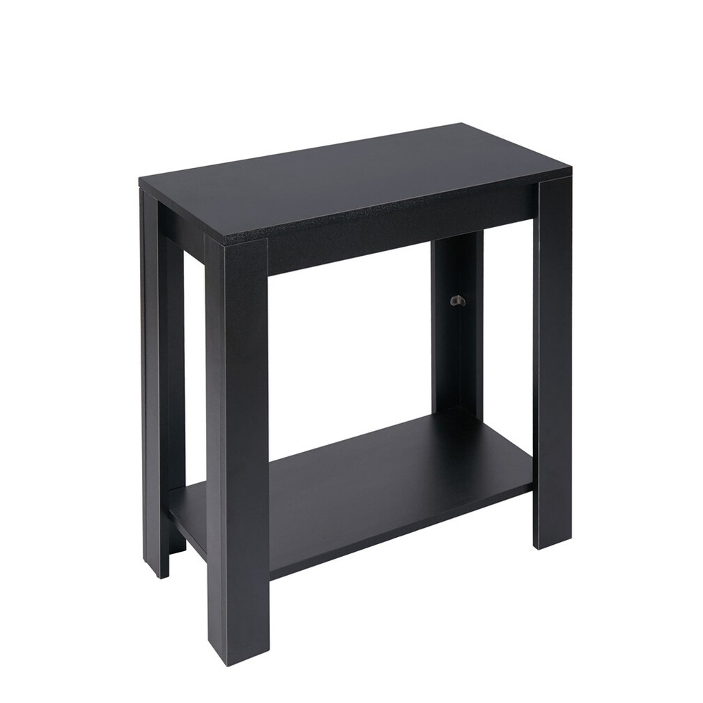 Black Thicken Wood Side Table Bedside Sofa End Table Living Room Display Table