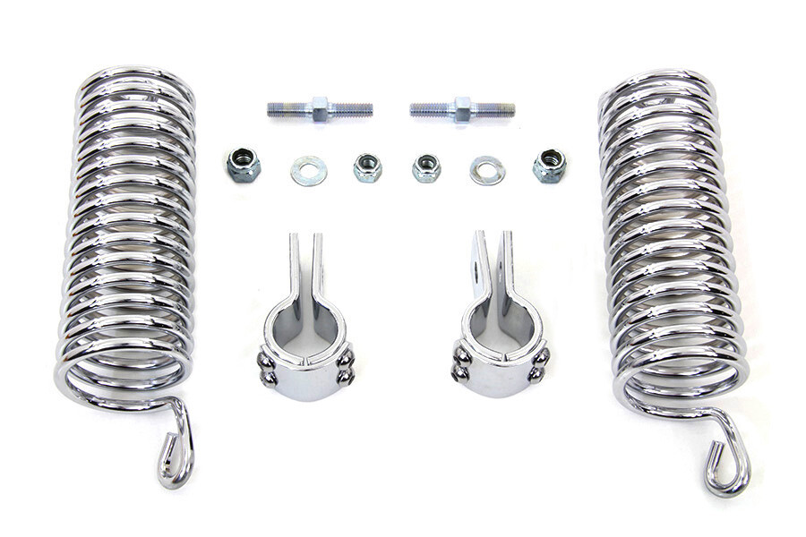 Chrome 7 inch Seat Spring Kit fits Harley Davidson