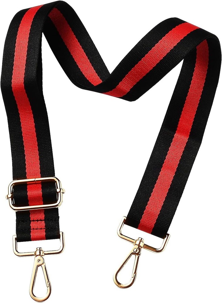 BEEFLYING Black and Red Stripe Purse Strap Adjustable Shoulder Style7