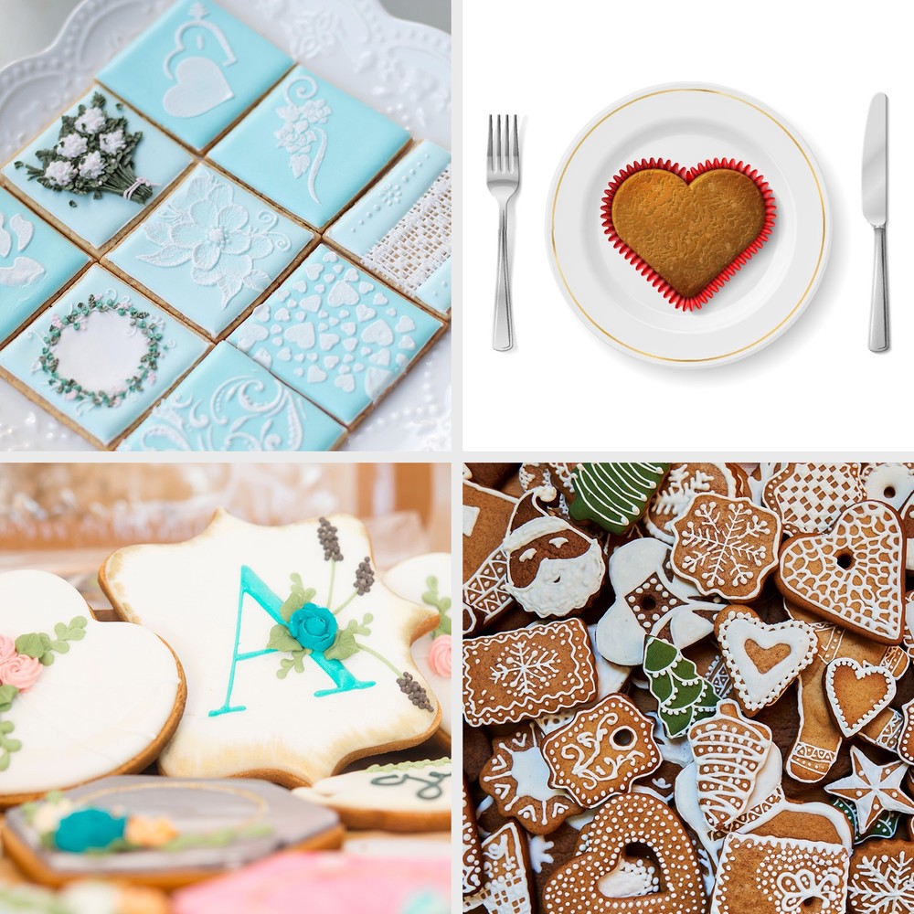 Cookie Cutter Set Rectangular Large + Medium + Small Silver Tone