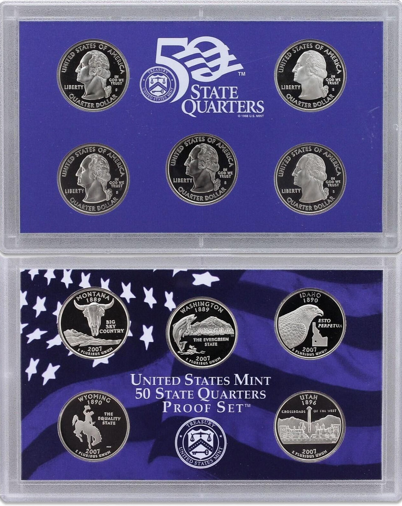 2007-S Proof Set with Presidential Proof Dollars Original Boxes / COA /OGP