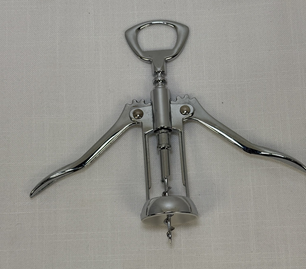 Wing Style Corkscrew Wine Bottle Opener Chrome Finish