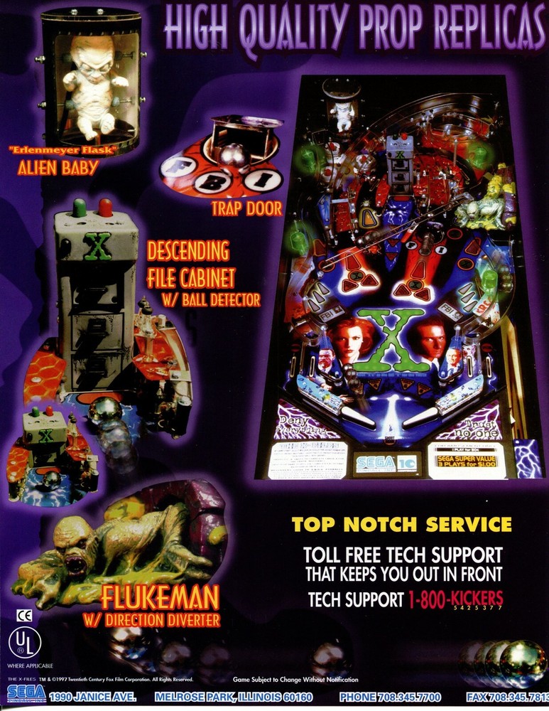X Files Pinball Flyer / Brochure / Ad - Mint