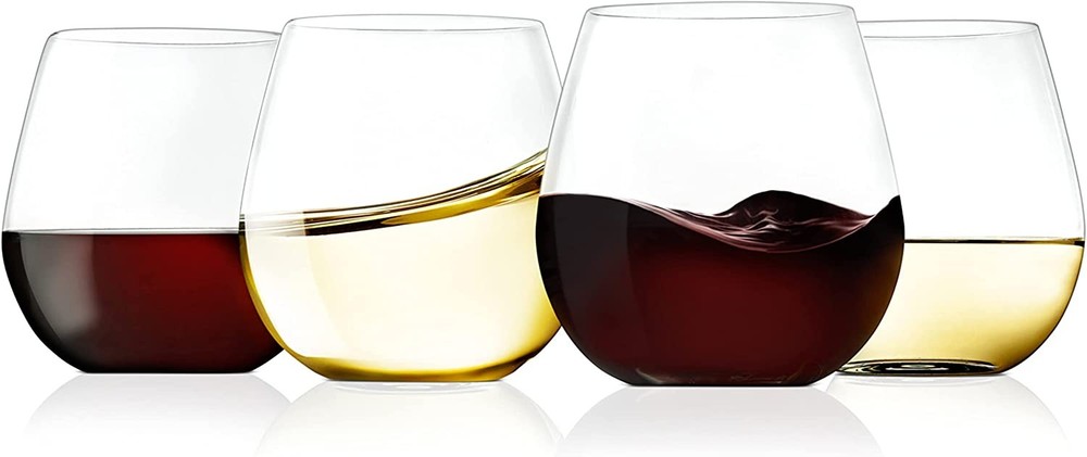Nutrichef NGWINE44 Egg Shape Wine Glass Set Of 4