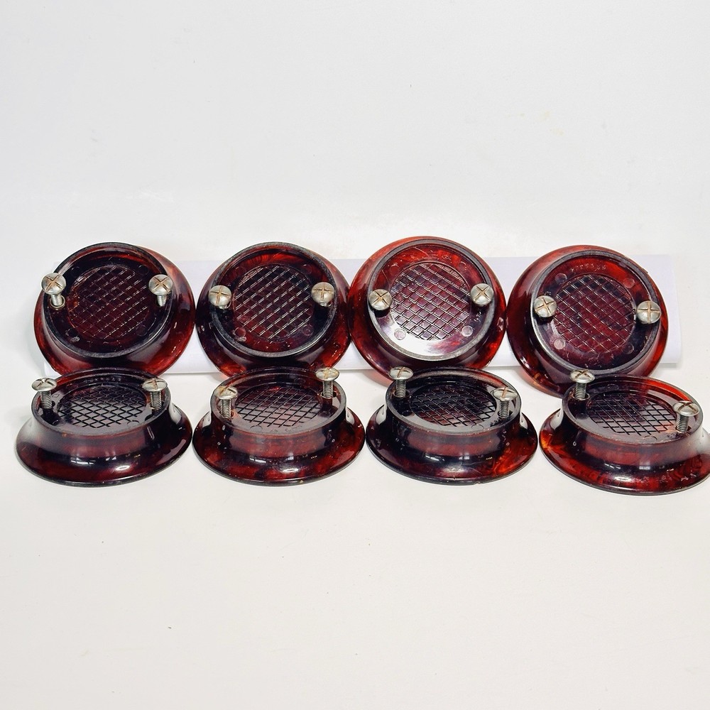 8 Vintage Bakelite Art Deco Butterscotch Cherry Red Swirl Knobs Drawer Pulls