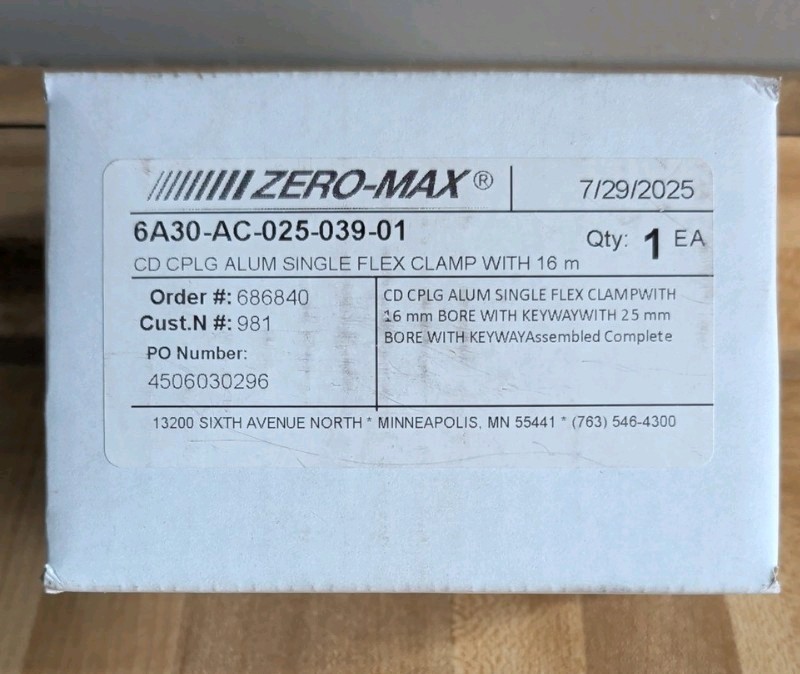 Zero Max 6A30-AC-025-039-01 Single Flex Clamp Coupling