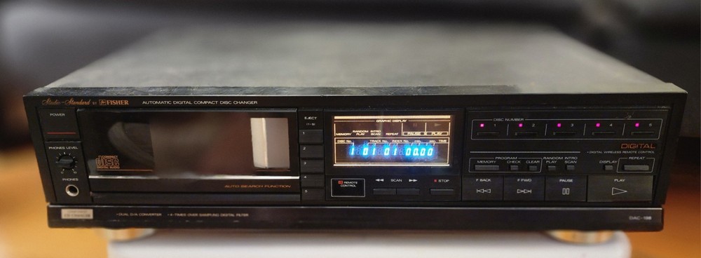 Fisher Studio Standard DAC-198 5-Disc CD Changer Vintage HiFi - Powers On...