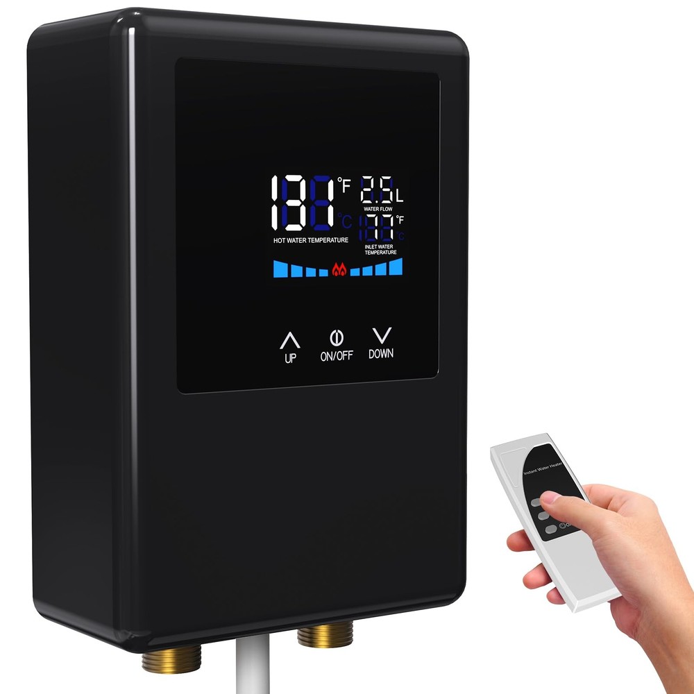 Tankless Water Heater Electric, 5500W 110V Instant Hot Water Heater with Remo...