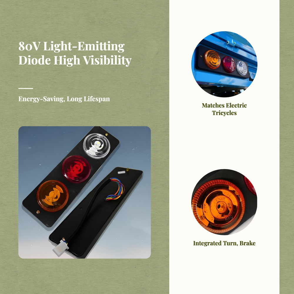 E-tricycle LED taillight with brake