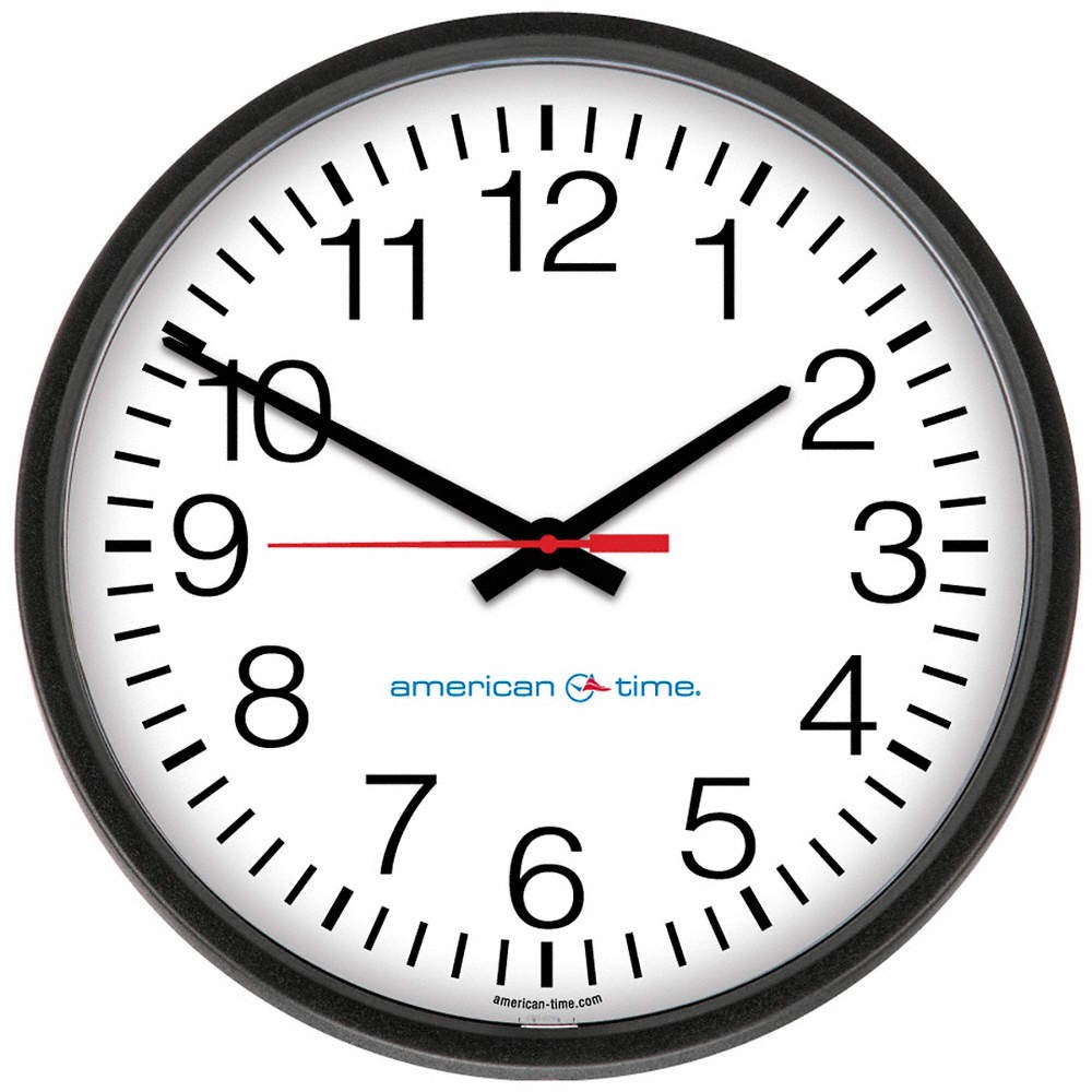 GRAINGER APPROVED E56BASD314G Analog Clock,Plastic,13 1/8" Diameter 9LGP8