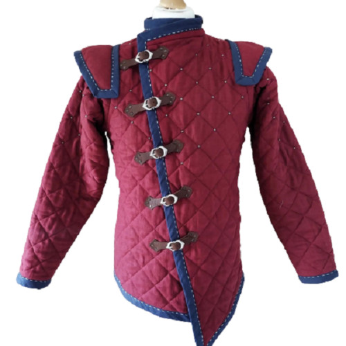 Aketon Jacket Larp Thick Padded Medieval Gambeson Protective Coat Armor