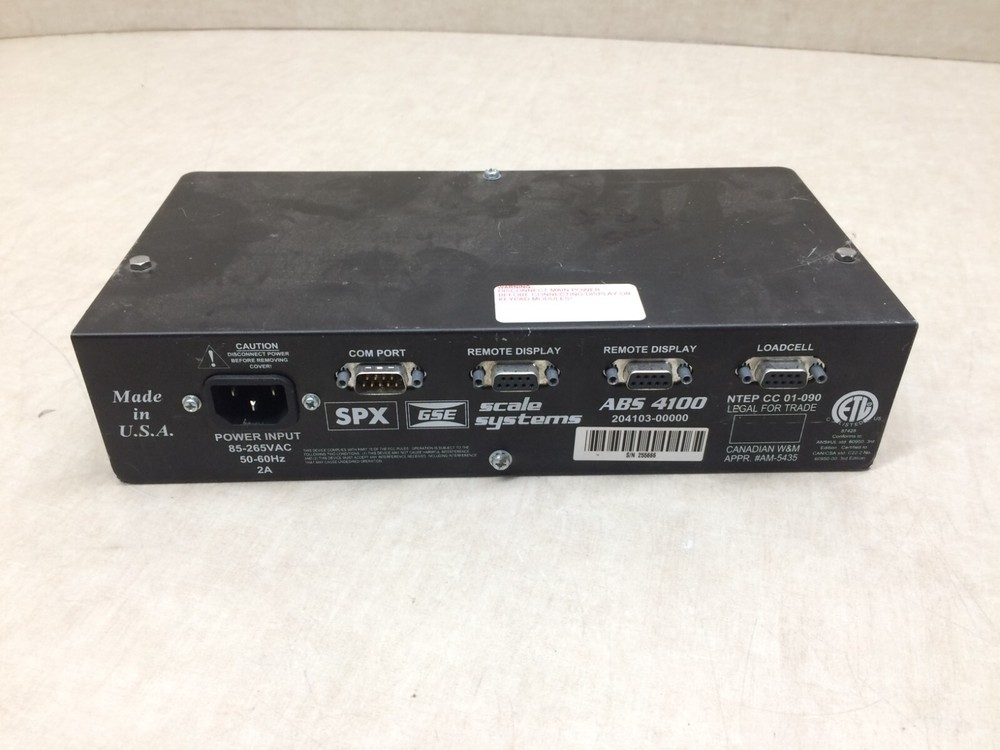 GSE Scale Systems ABS 4100 Control Box Computer 204103-00000 NTEP CC 01-090