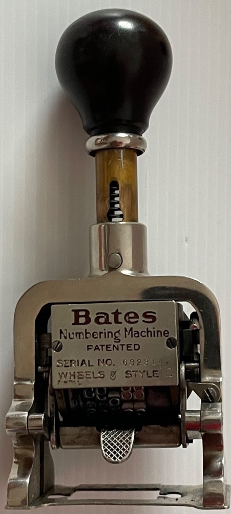 VINTAGE BATES LEVER MOVEMENT NUMBERING MACHINE